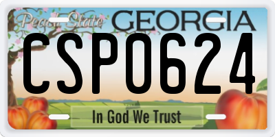 GA license plate CSP0624