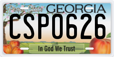 GA license plate CSP0626