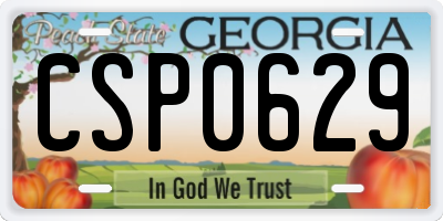 GA license plate CSP0629