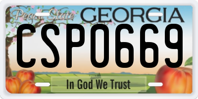 GA license plate CSP0669