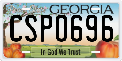 GA license plate CSP0696