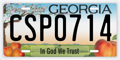 GA license plate CSP0714