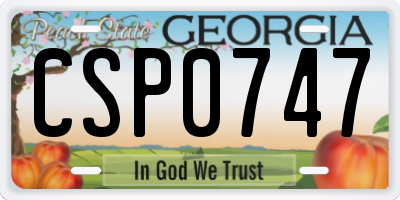 GA license plate CSP0747