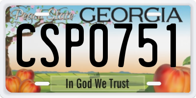 GA license plate CSP0751