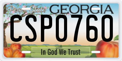 GA license plate CSP0760