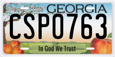 GA license plate CSP0763