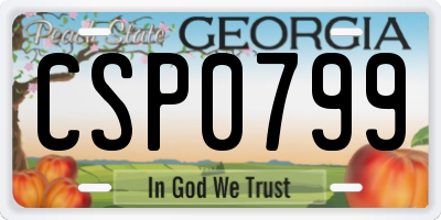 GA license plate CSP0799