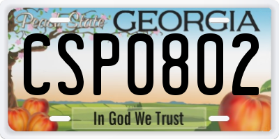 GA license plate CSP0802