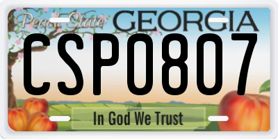 GA license plate CSP0807