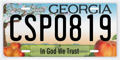 GA license plate CSP0819