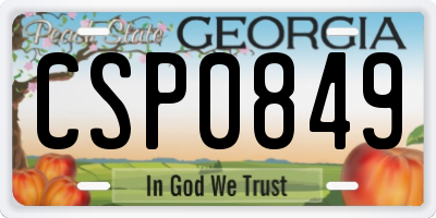 GA license plate CSP0849