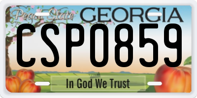 GA license plate CSP0859