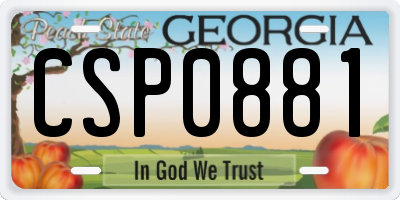 GA license plate CSP0881