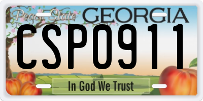 GA license plate CSP0911