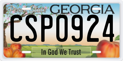 GA license plate CSP0924