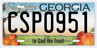 GA license plate CSP0951