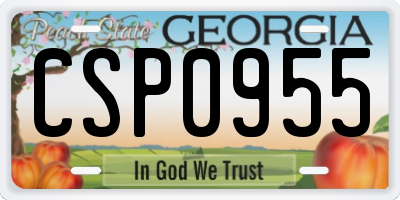 GA license plate CSP0955