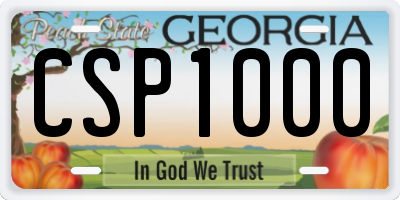 GA license plate CSP1000