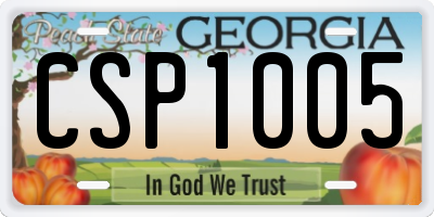 GA license plate CSP1005