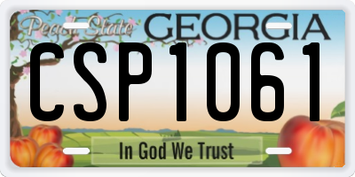 GA license plate CSP1061