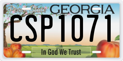 GA license plate CSP1071