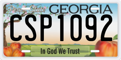 GA license plate CSP1092