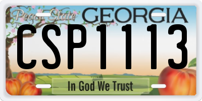 GA license plate CSP1113