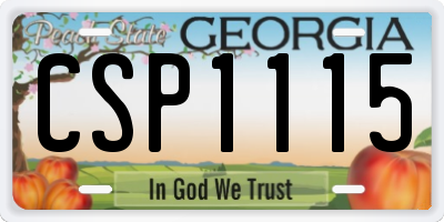 GA license plate CSP1115