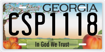 GA license plate CSP1118