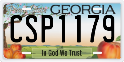 GA license plate CSP1179