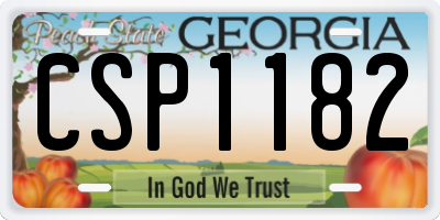 GA license plate CSP1182
