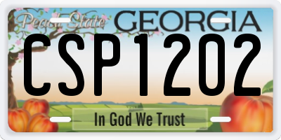 GA license plate CSP1202