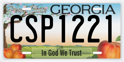 GA license plate CSP1221