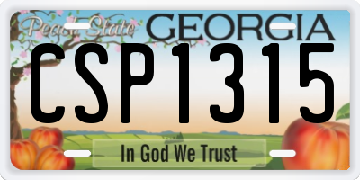 GA license plate CSP1315