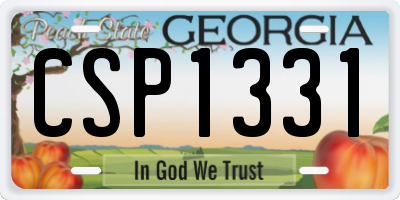 GA license plate CSP1331