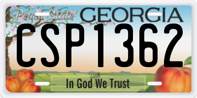 GA license plate CSP1362
