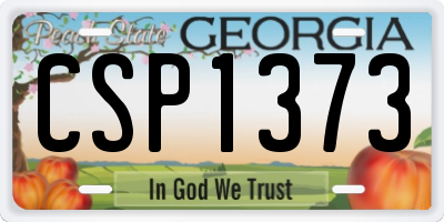 GA license plate CSP1373