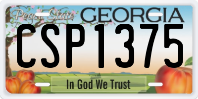 GA license plate CSP1375