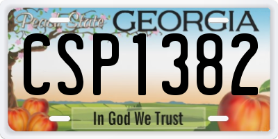 GA license plate CSP1382