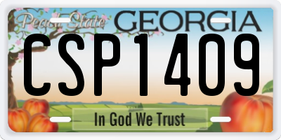 GA license plate CSP1409