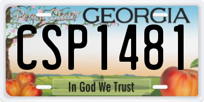 GA license plate CSP1481