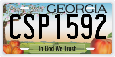 GA license plate CSP1592