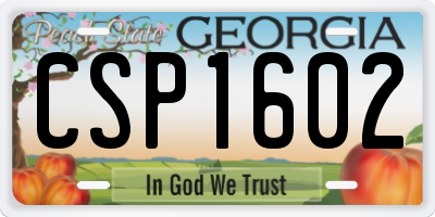 GA license plate CSP1602