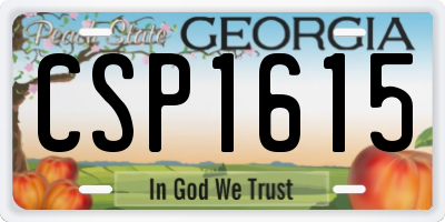 GA license plate CSP1615