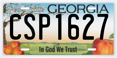 GA license plate CSP1627