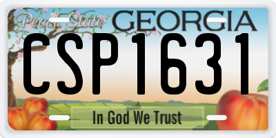 GA license plate CSP1631
