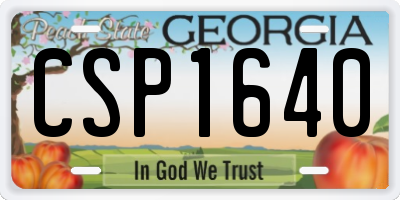 GA license plate CSP1640