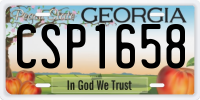 GA license plate CSP1658