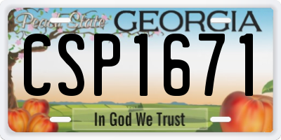 GA license plate CSP1671