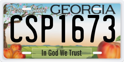 GA license plate CSP1673